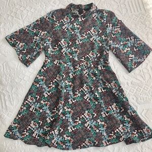 Mock Neck Floral Dress
